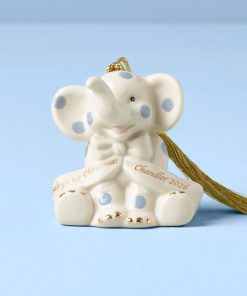 Personalized Blue Elephant Ornament