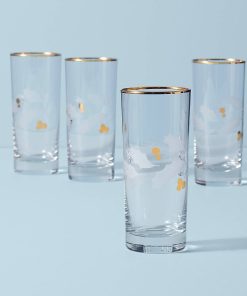 Holiday Gold Highball Glasses, Set of 4