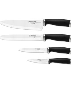 Epicure Black 4-Piece Soft-Grip Cutlery Set